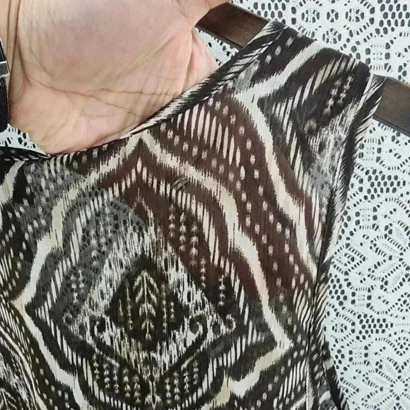 Lane Bryant geometric print ruffle tank top women's chiffon 18 - Picture 3 of 7